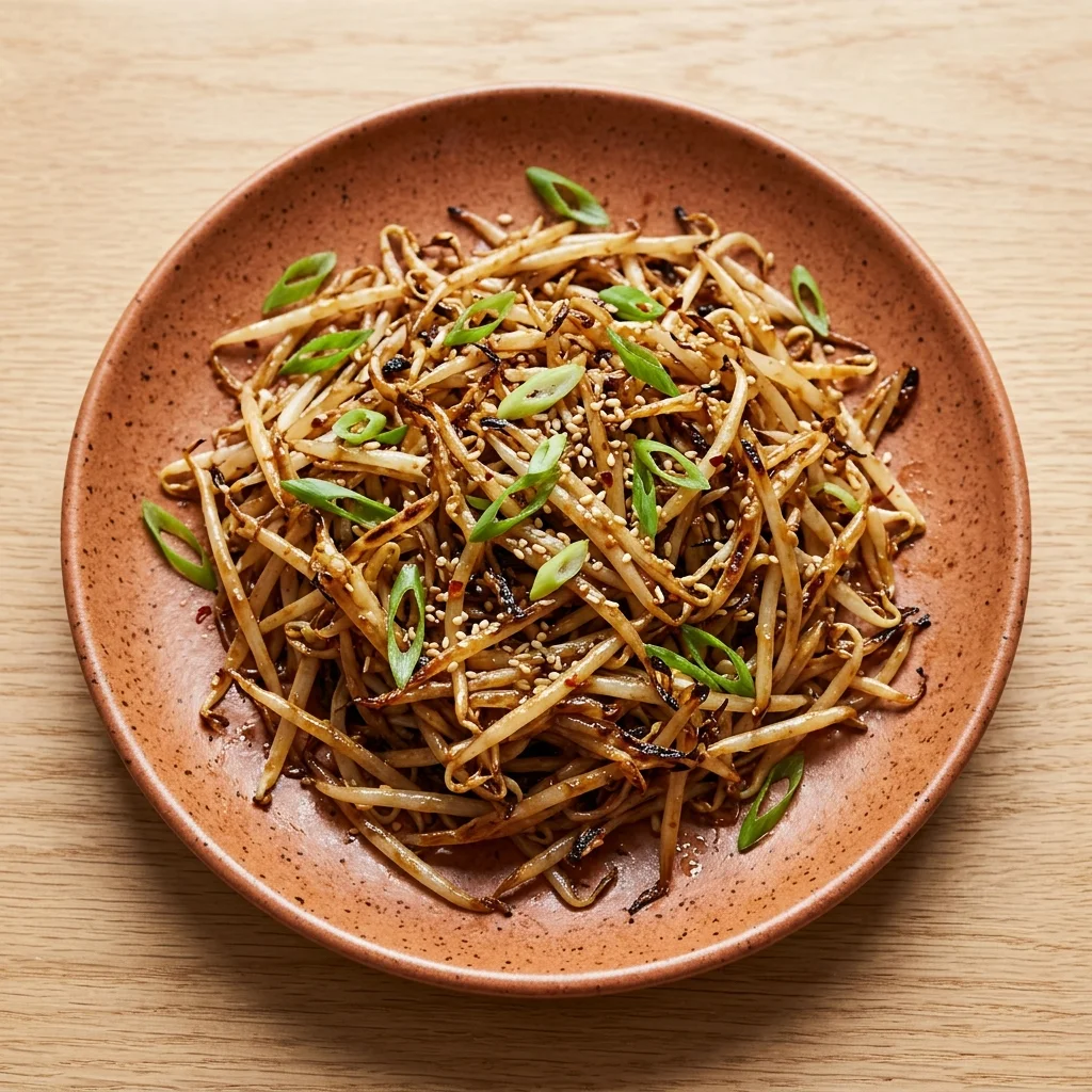 Crispy Maple-Dijon Bean Sprouts