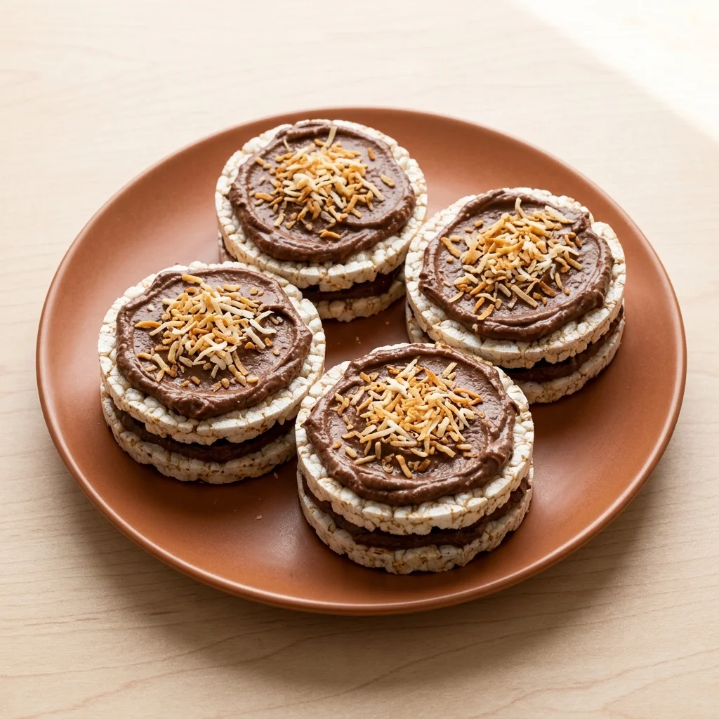Cocoa Coconut Rice Cake Stack