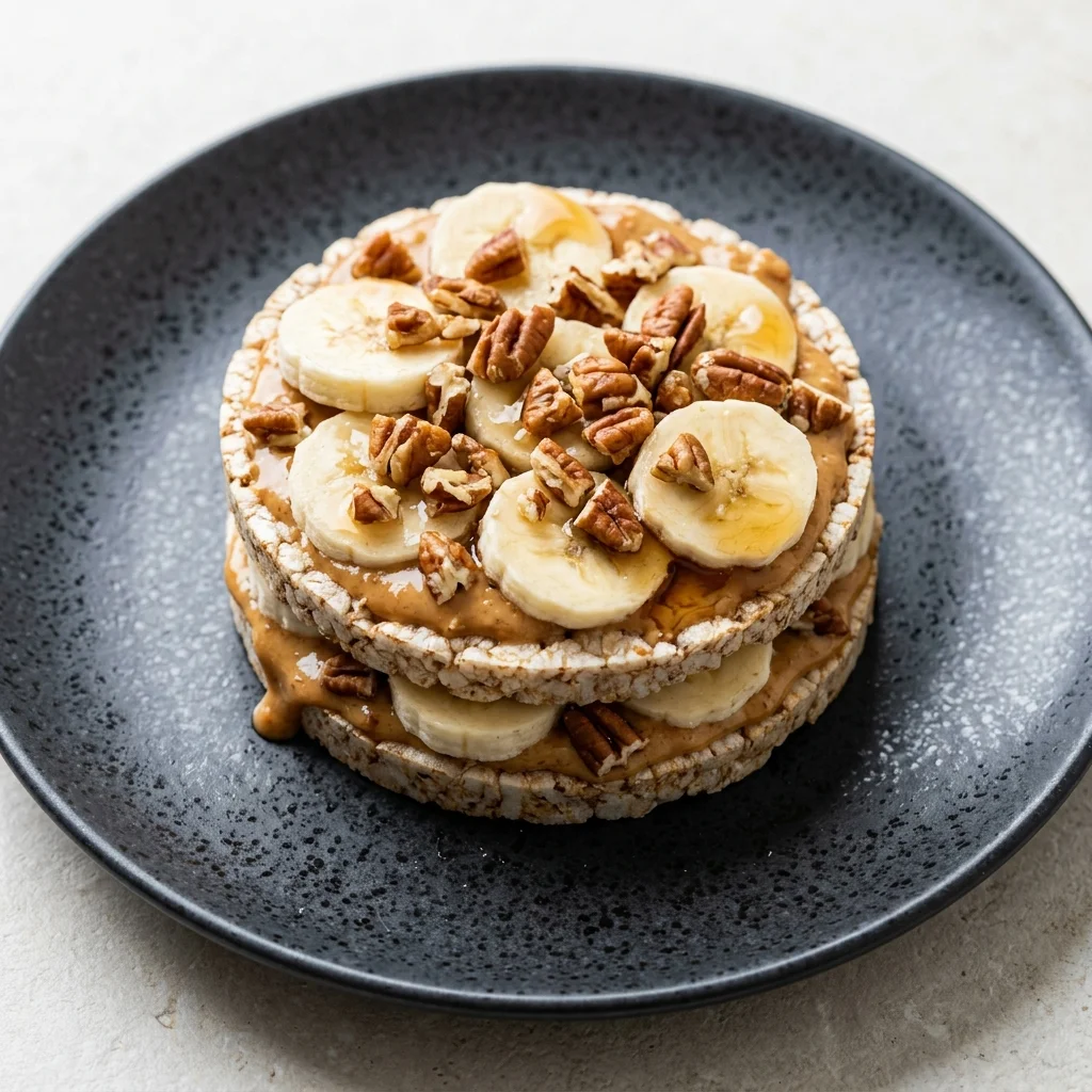 Easy Maple Pecan Rice Cake Stack