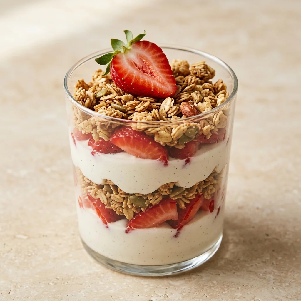 Easy Strawberry Vanilla Yogurt Parfait