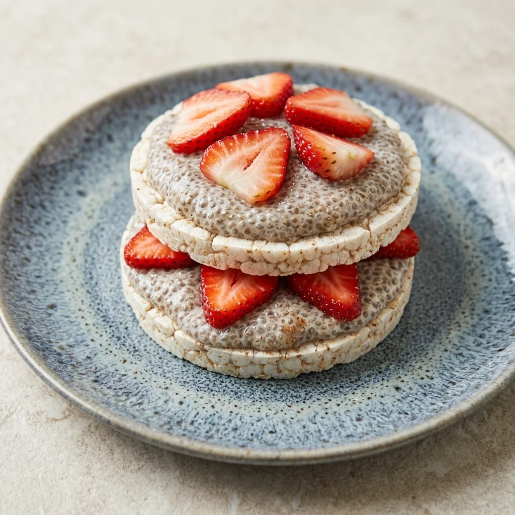 Easy Vanilla Chia Rice Cake Stack