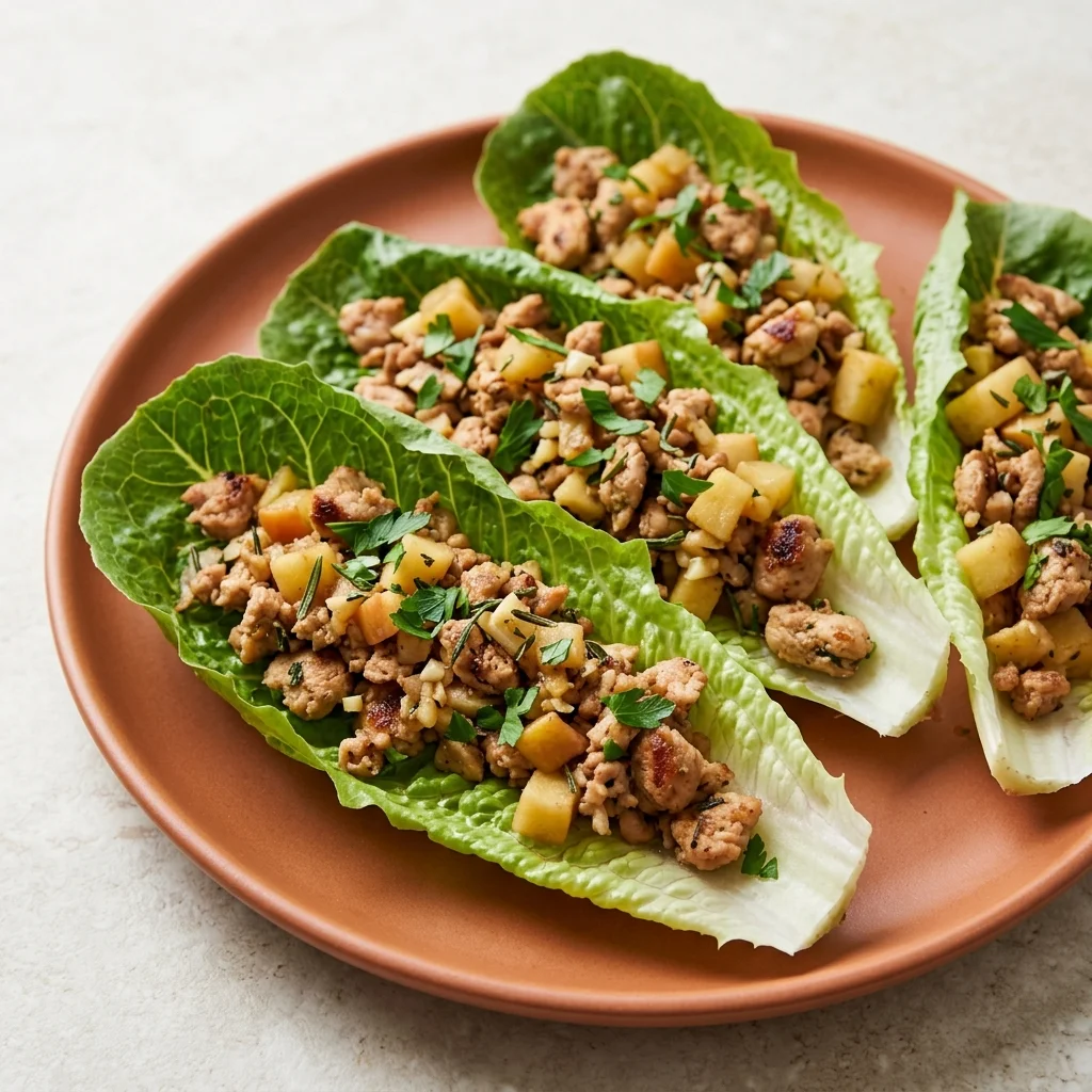 Rosemary-Garlic Romaine Cups with Apple