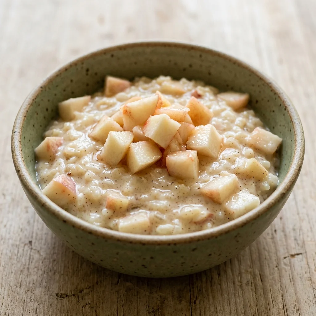 White Peach Rice Pudding with Cinnamon and Cardamom
