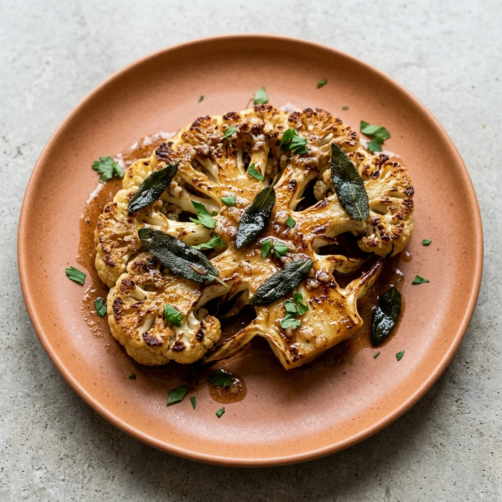 Cauliflower Steaks with Brown Butter and Sage
