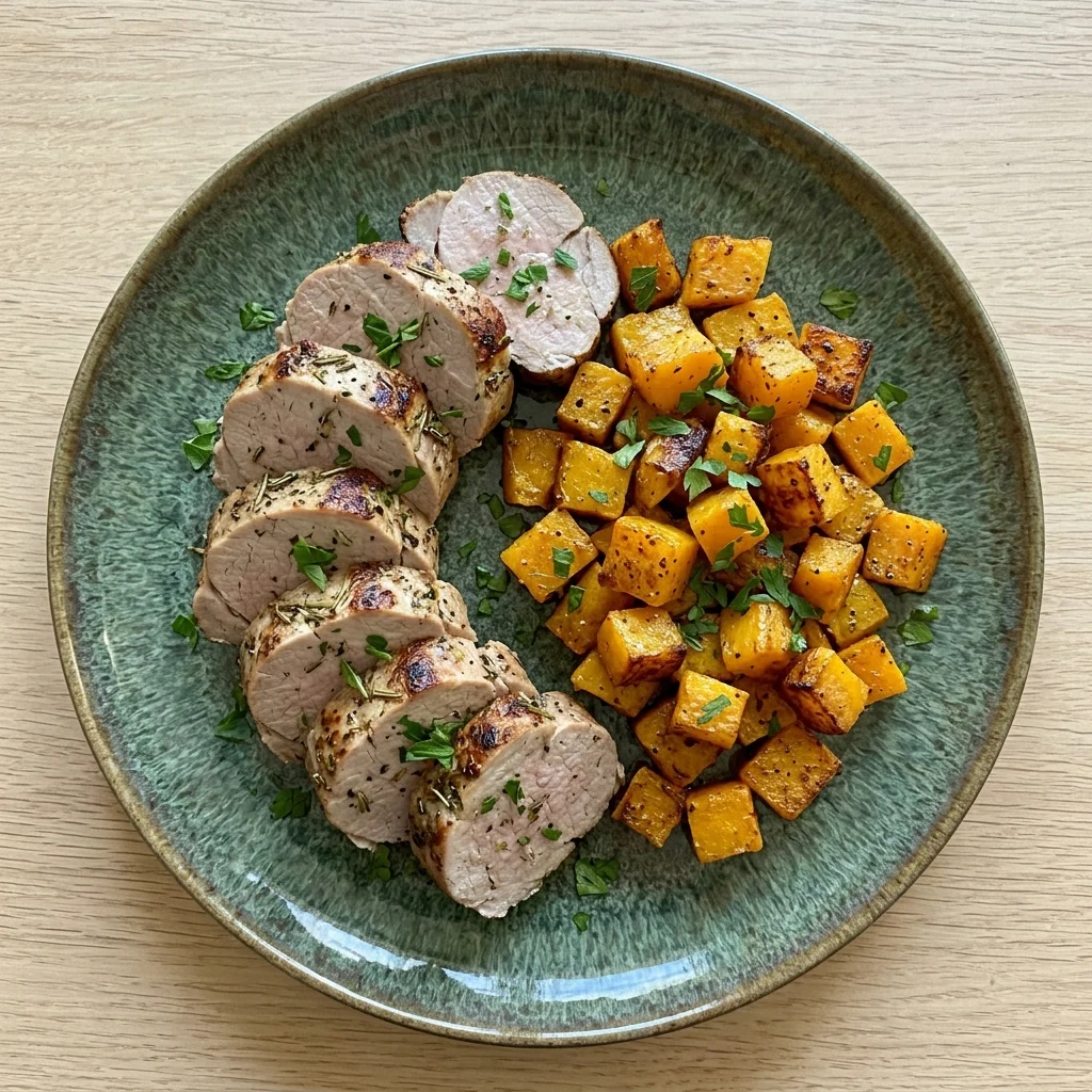 Rosemary-Garlic Pork Tenderloin with Roasted Butternut Squash
