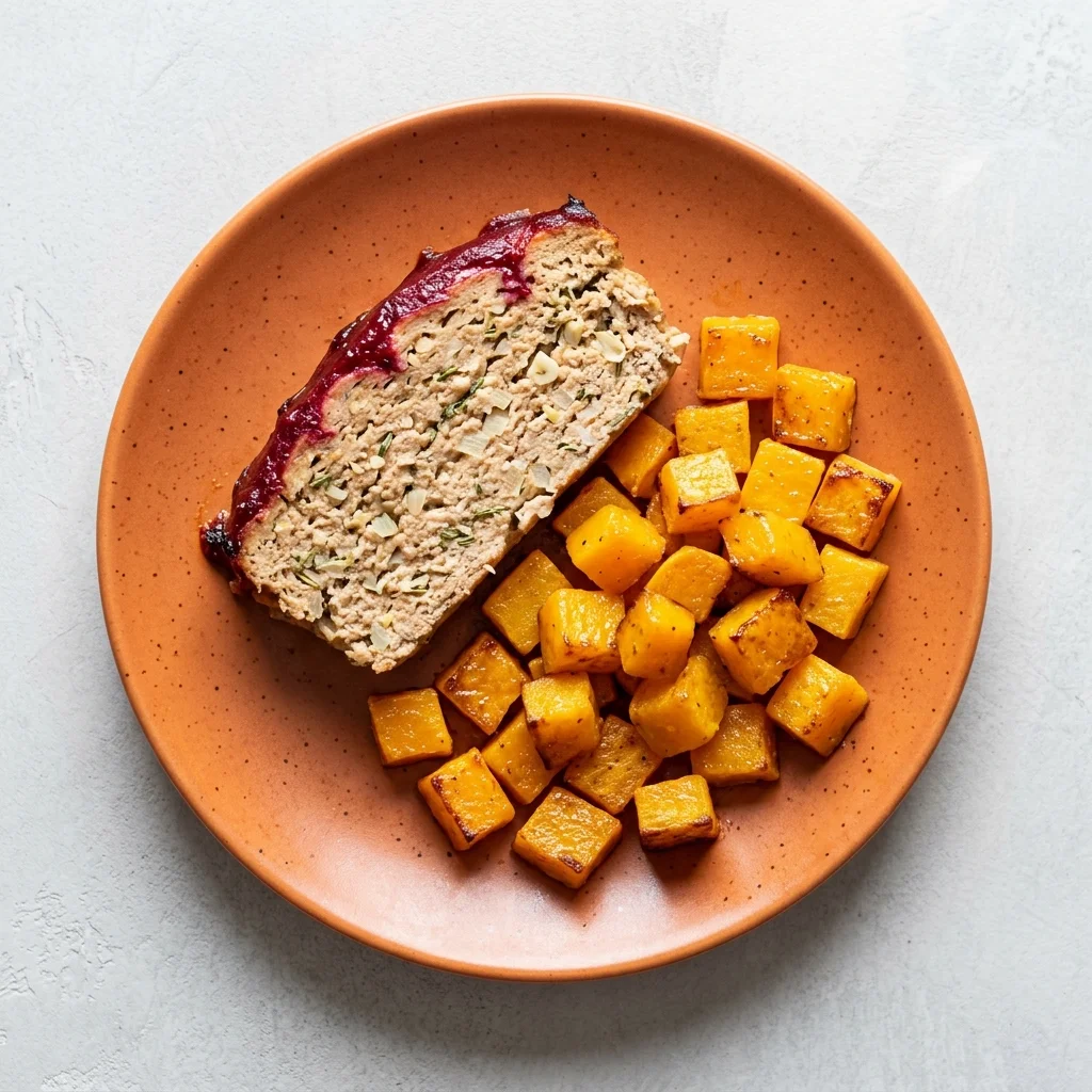 Rosemary-Garlic Turkey Meatloaf with Butternut Squash