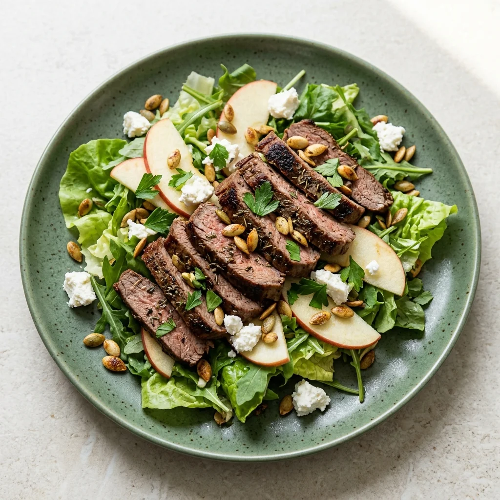 Seared Beef & Apple Salad with Fresh Goat Cheese
