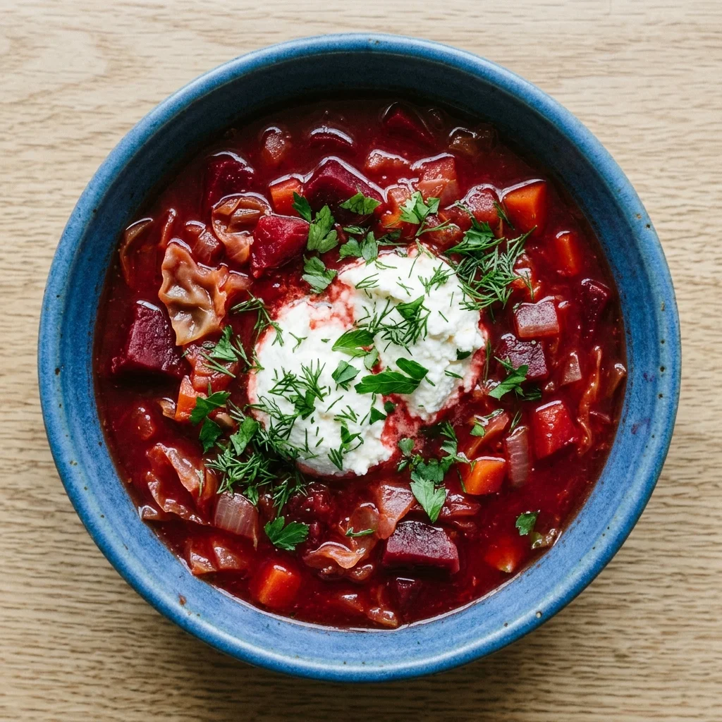 Roasted Beet Soup with Fresh Herbs