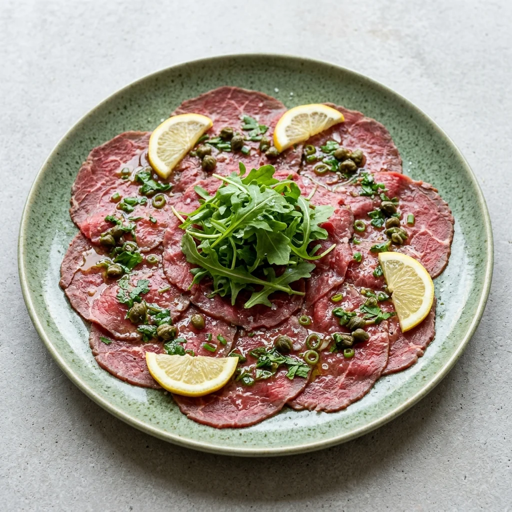 Beef Carpaccio with Herb Oil & Capers