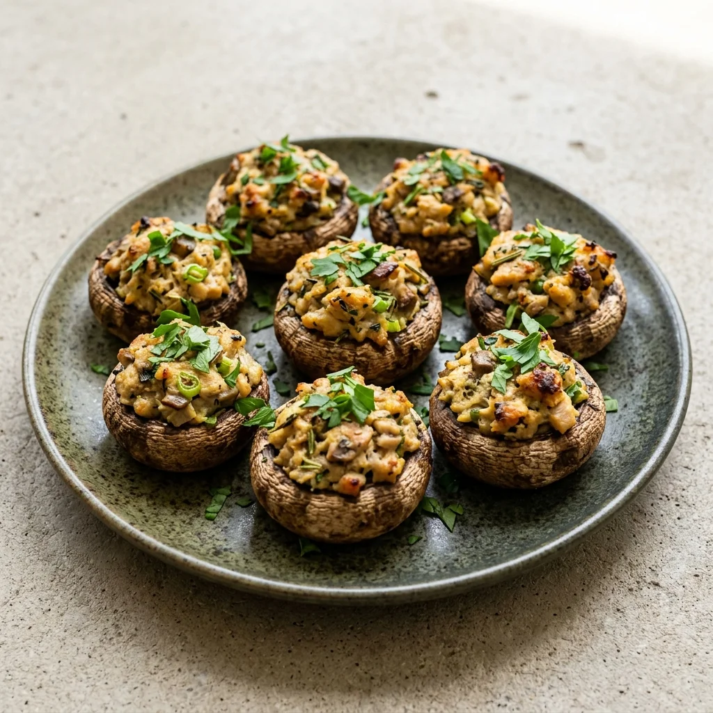 Herb Chicken Stuffed Mushrooms