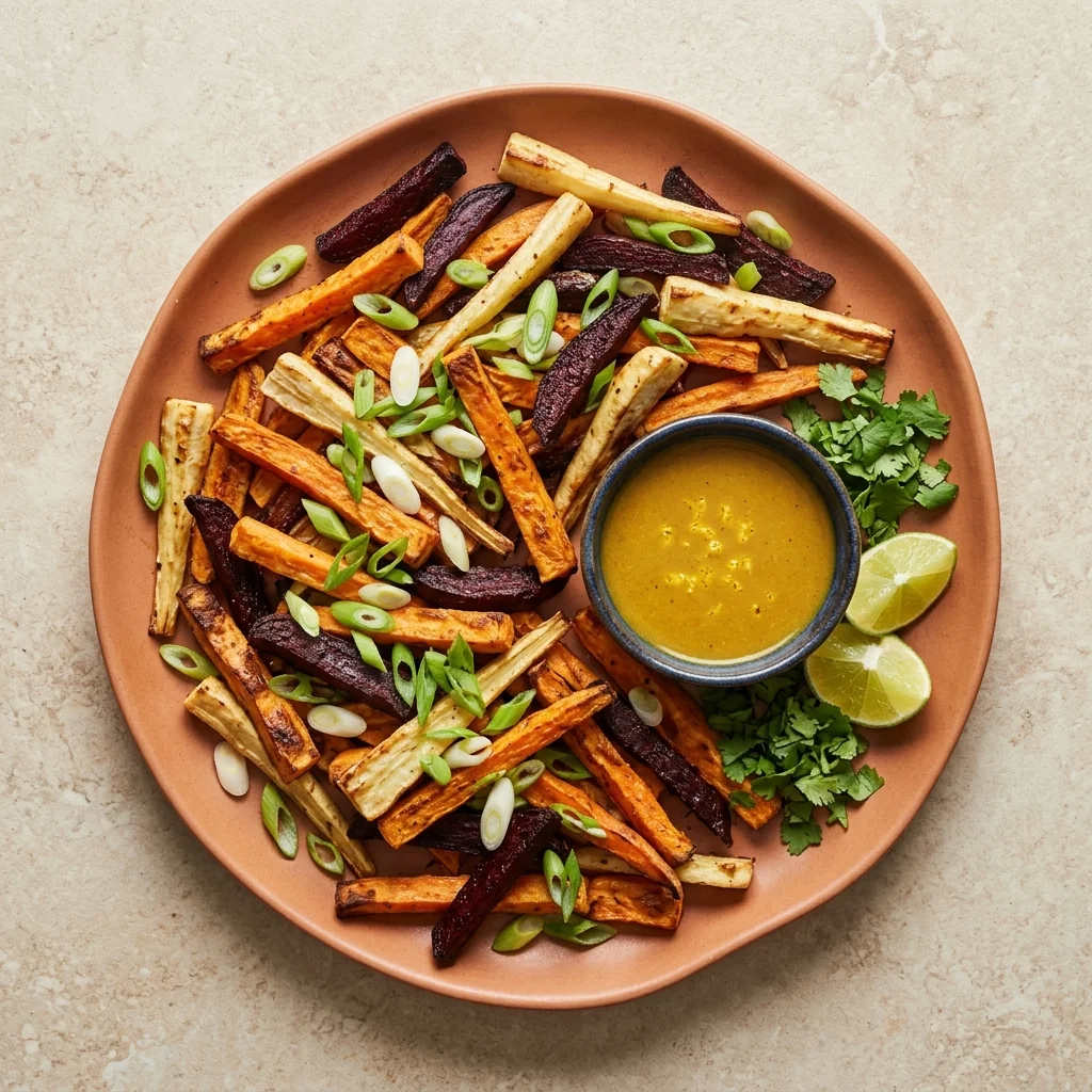 Ginger-Scallion Root Vegetable Fries Platter