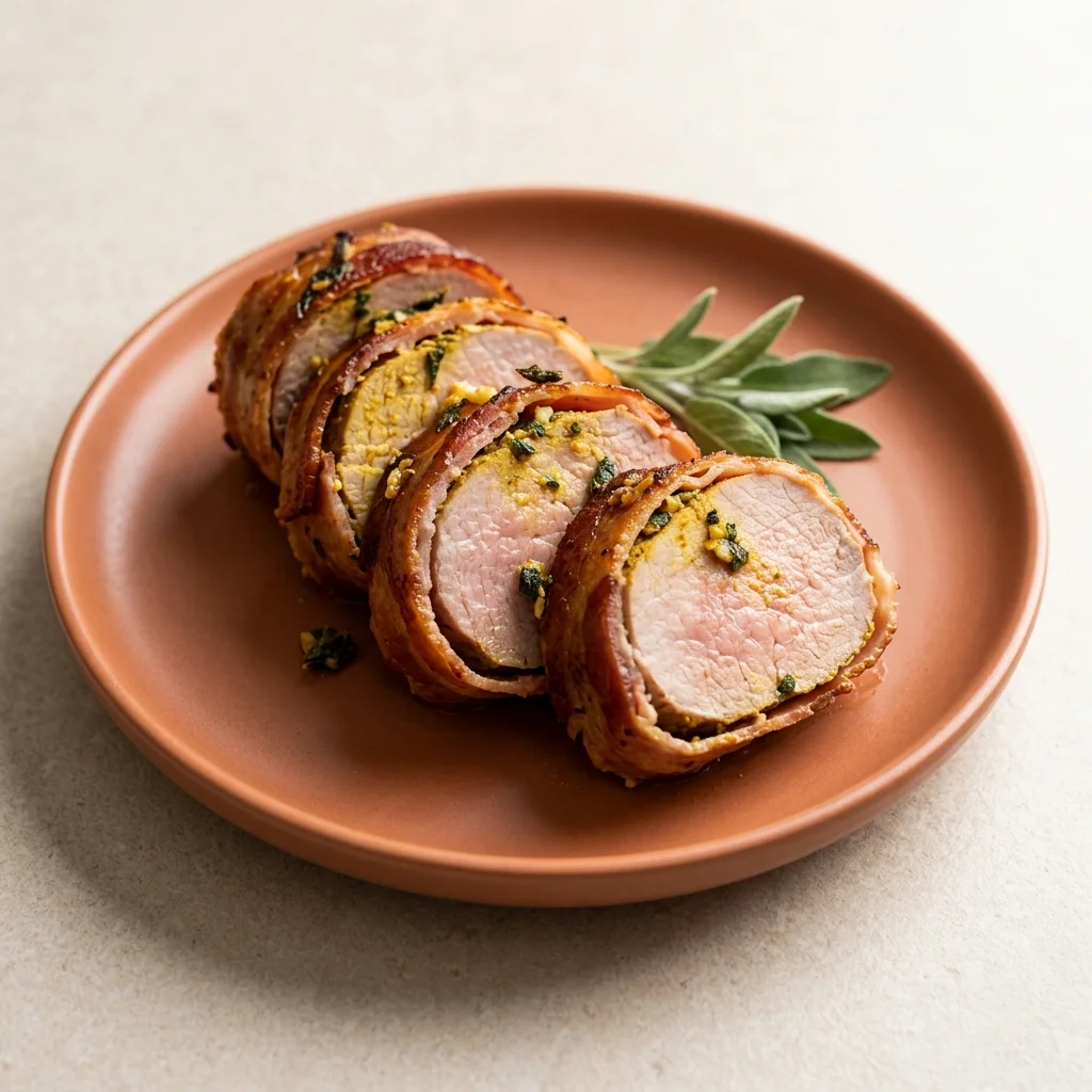 Bacon-Wrapped Pork Tenderloin with Sage