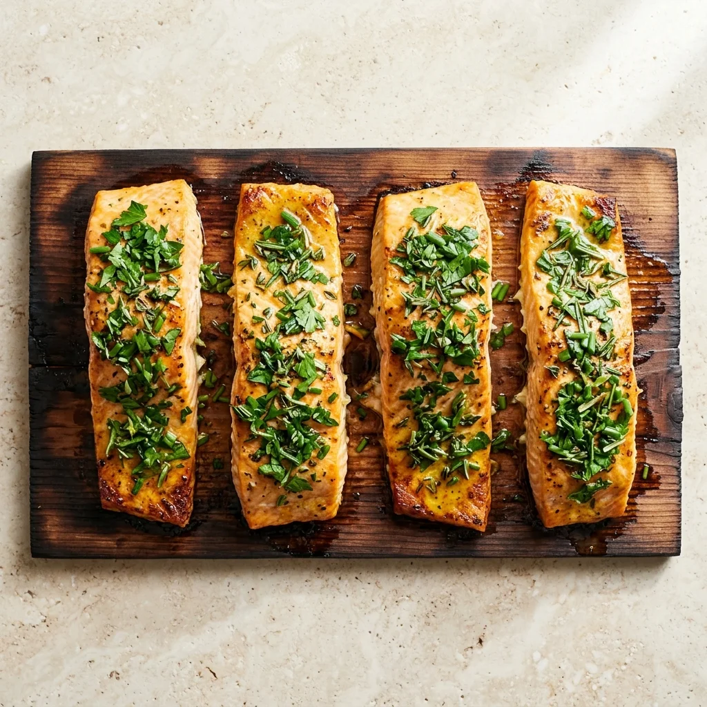 Cedar Plank Salmon with Fresh Herbs