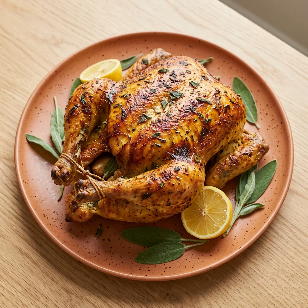 Crispy Skin Salt and Sage Roast Chicken