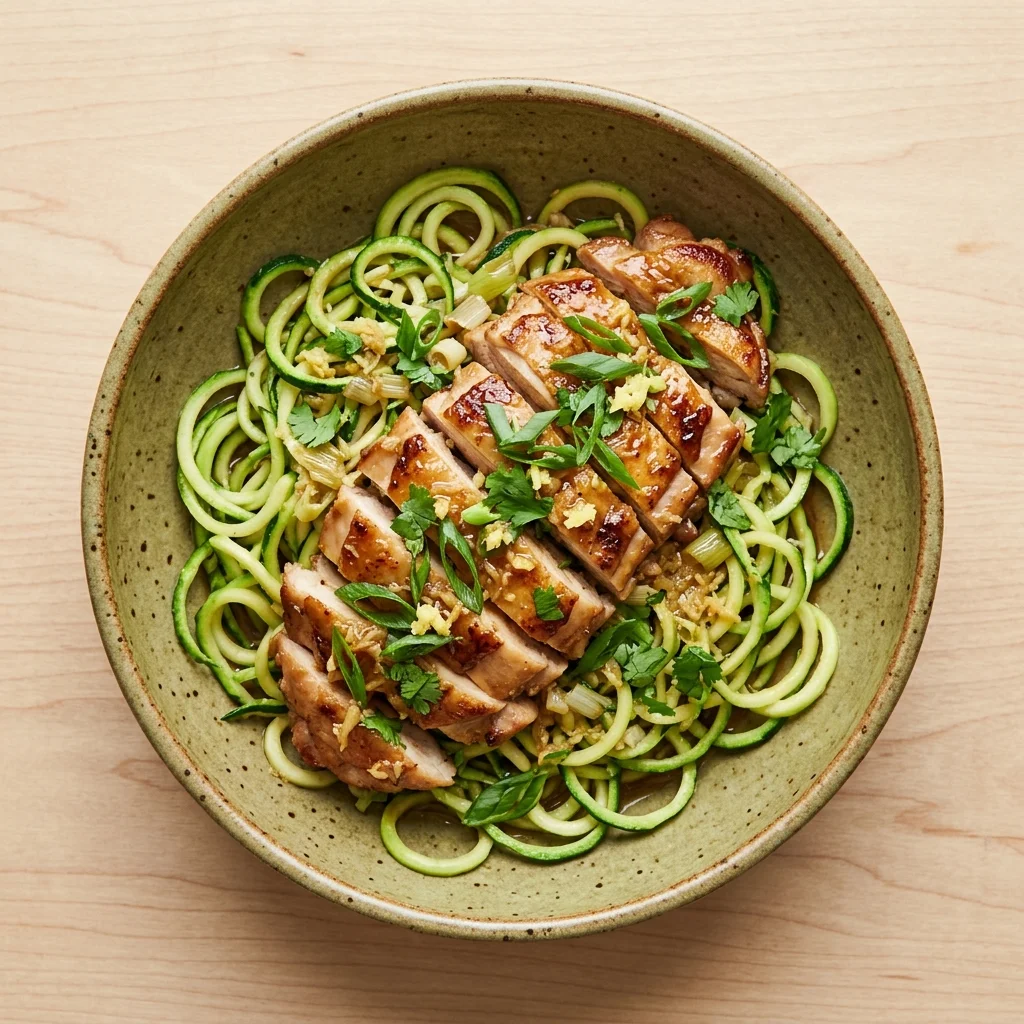 Ginger-Scallion Chicken Zoodle Bowl