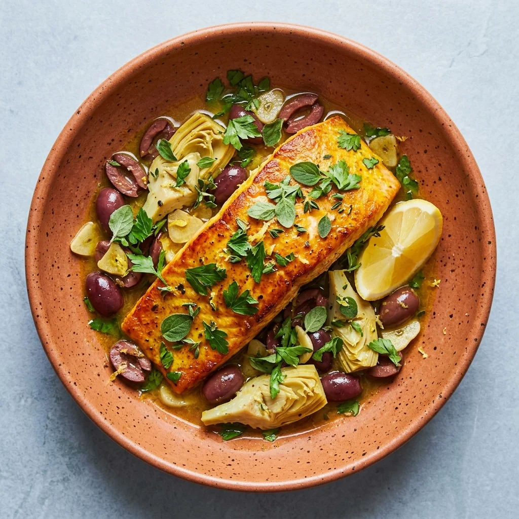 Mediterranean Salmon with Olives & Herbs