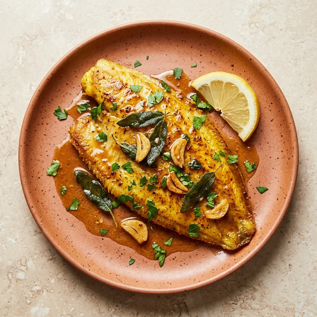 Pan-Seared Sole with Coconut Brown Butter and Sage