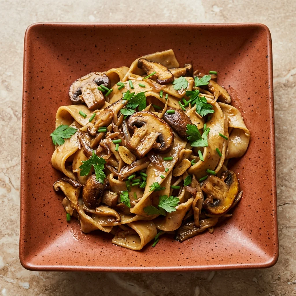 Cassava Pappardelle with Wild Mushrooms