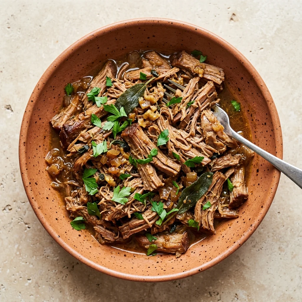 Roasted Garlic and Sage Pulled Pork