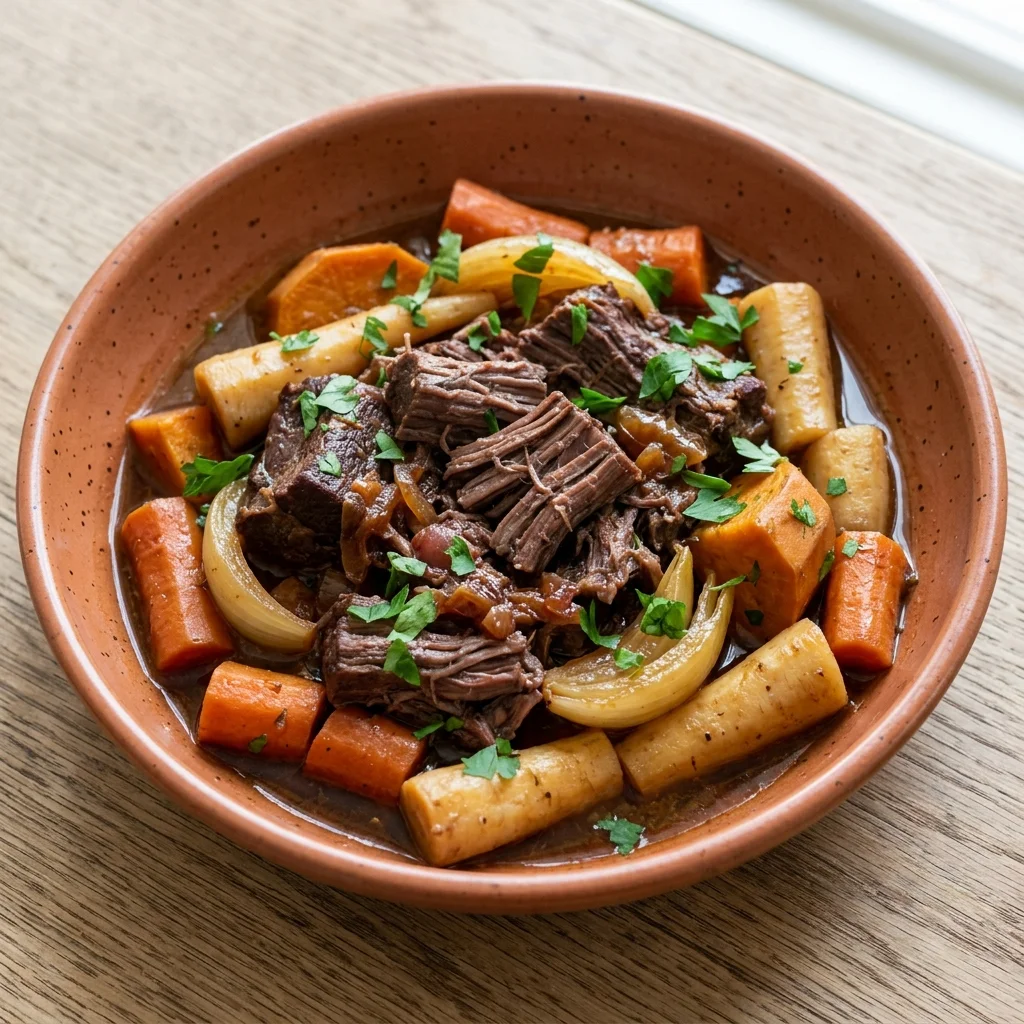 Crockpot Garlic Herb Pot Roast