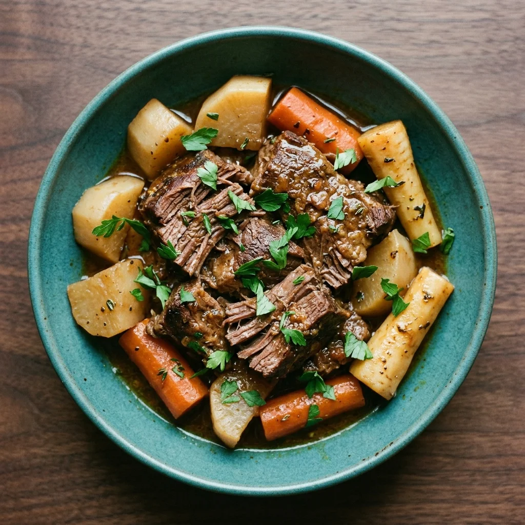 Crockpot Herb & Root Vegetable Pot Roast