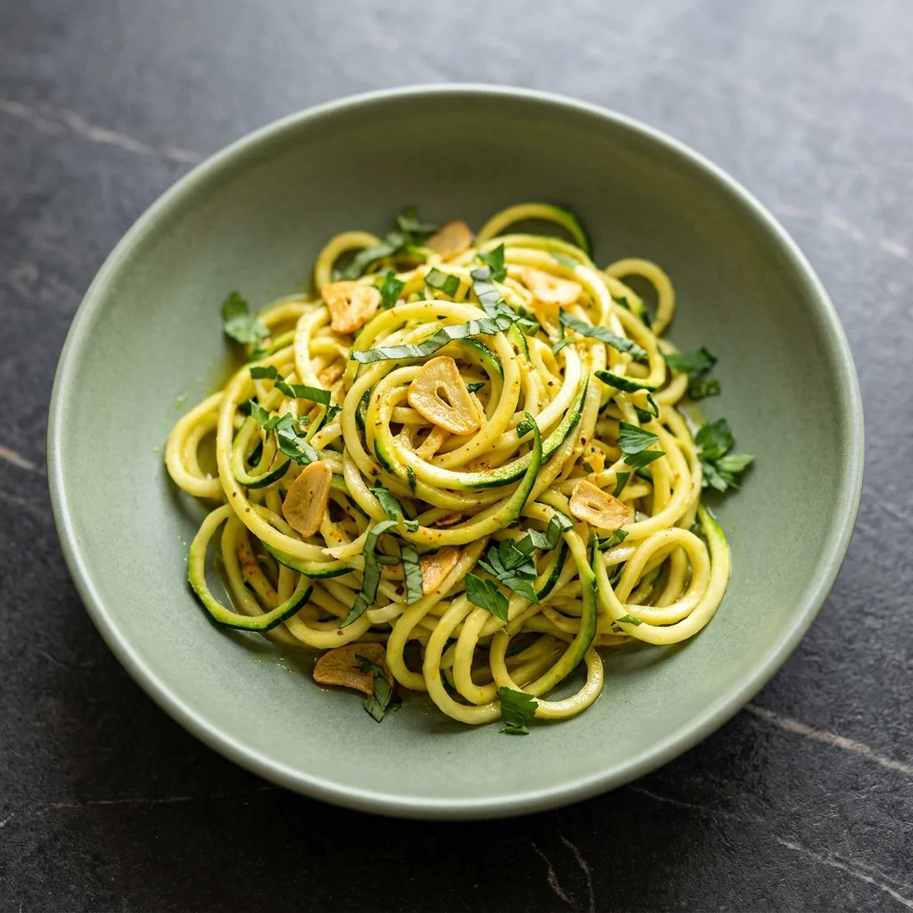 Zucchini Noodles with Apple Cider Herb Sauce