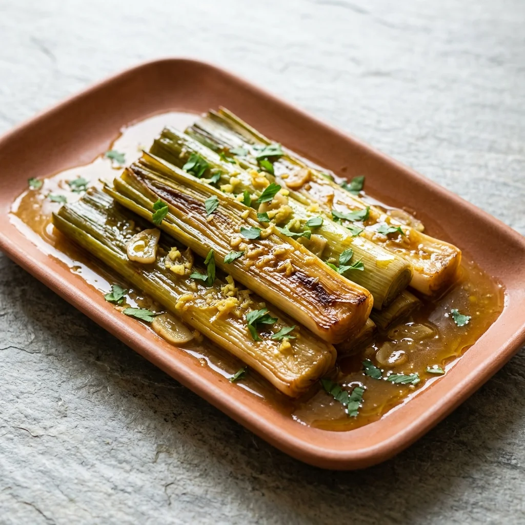 Ginger Braised Leeks