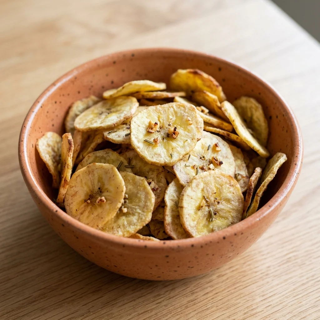 Garlic-Rosemary Plantain Chips