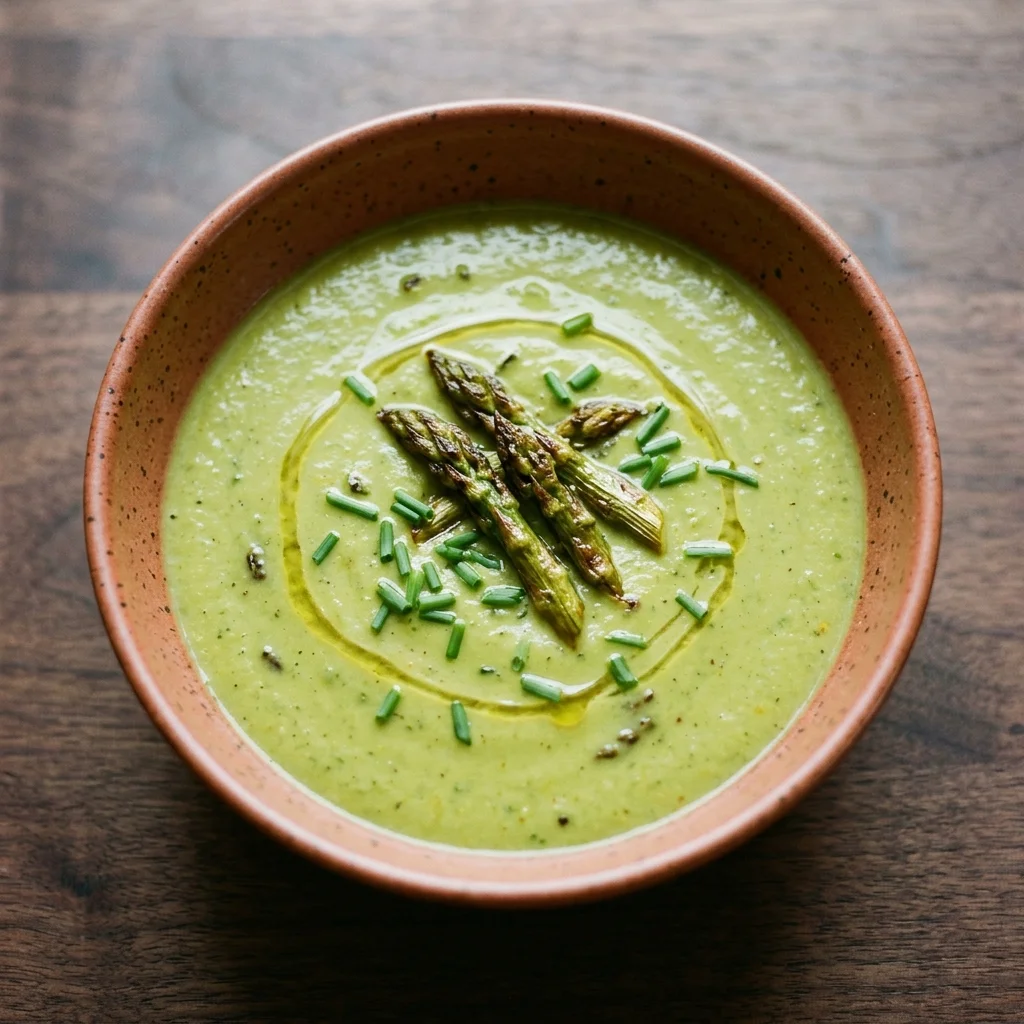 Roasted Asparagus Soup with Coconut Milk
