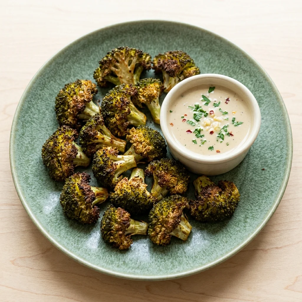 Roasted Broccoli Floret Dippers with Lemon Herb Tahini