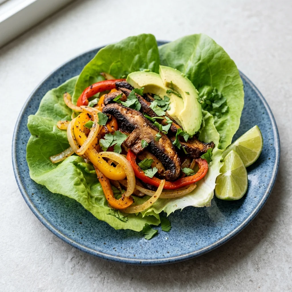 Portobello Fajita Lettuce Bowls