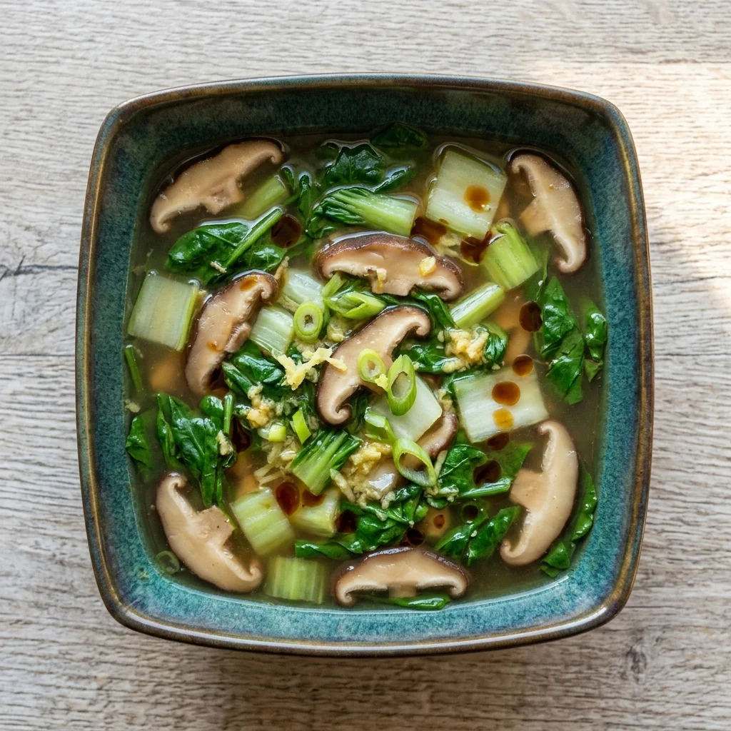 Shiitake Ginger Greens Soup