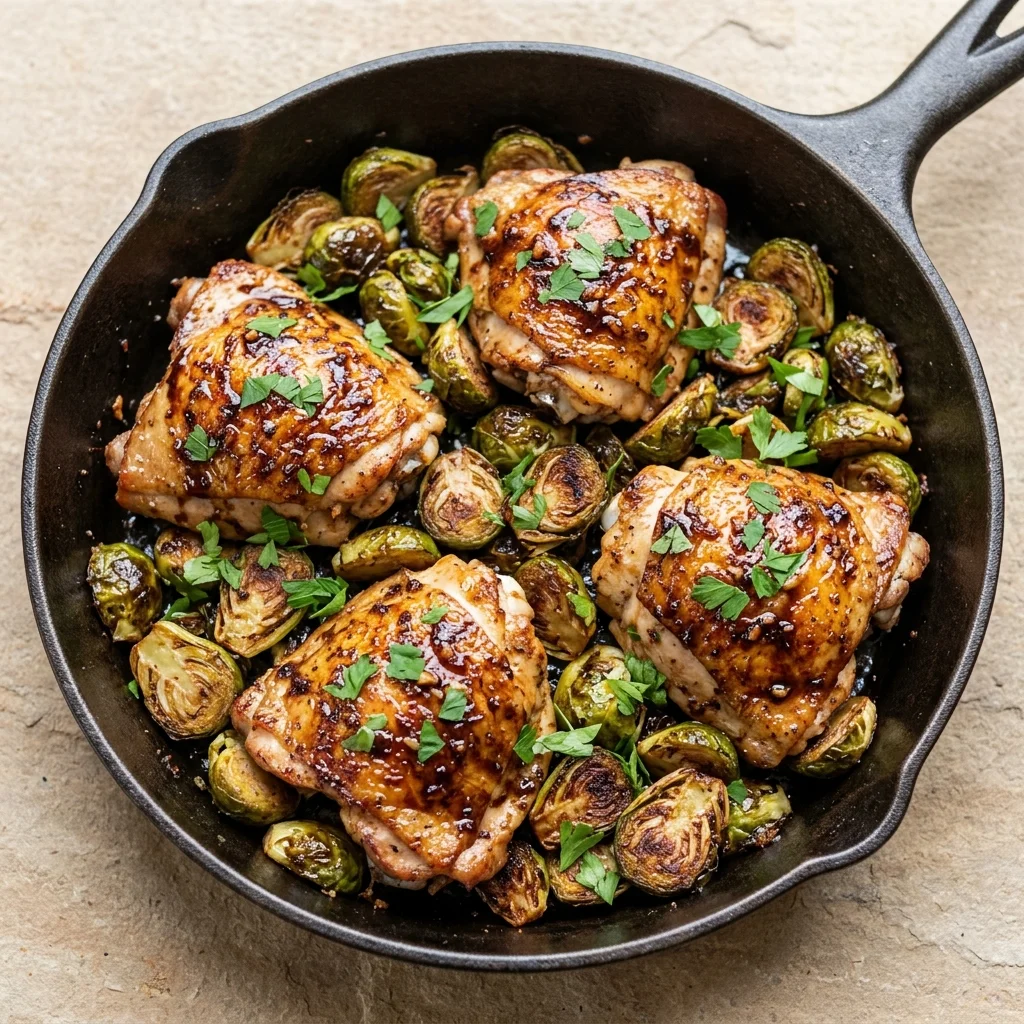 Paleo Balsamic Chicken with Brussels Sprouts
