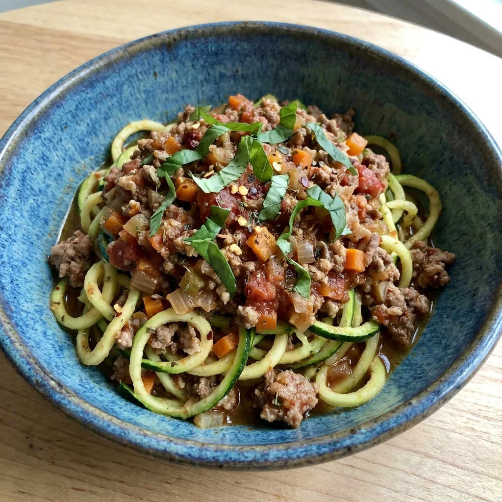 Paleo Bolognese over Zoodles