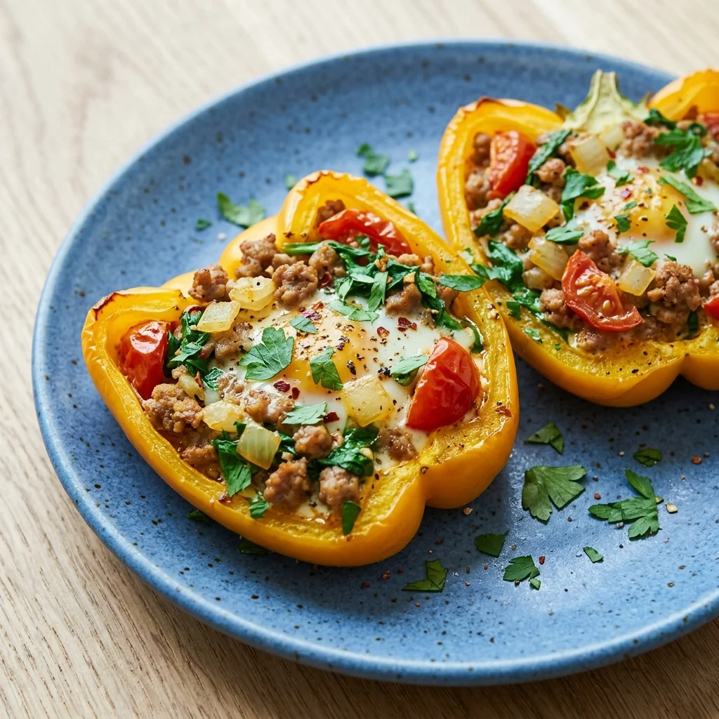 Paleo Breakfast Stuffed Peppers