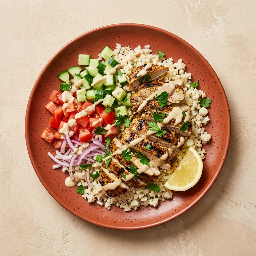 Paleo Grilled Lemon-Oregano Chicken Shawarma Plates