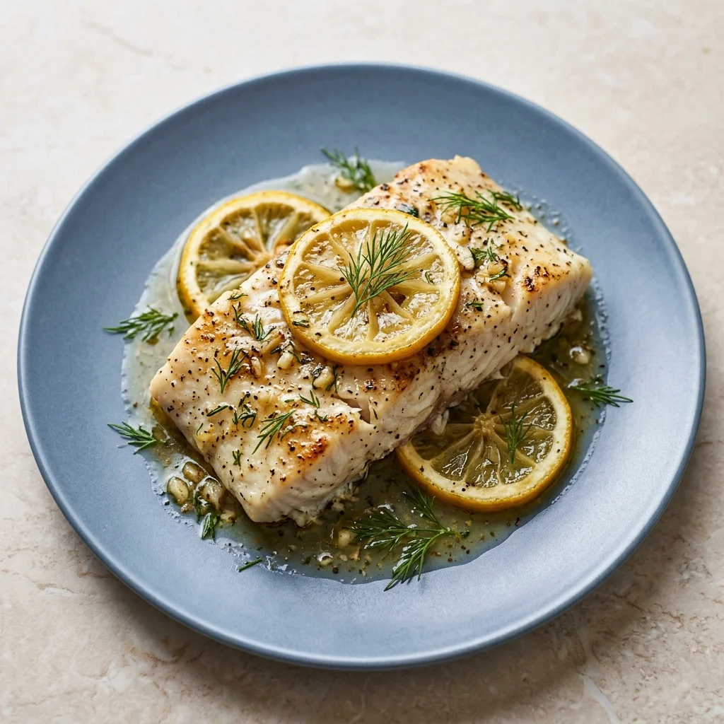 Paleo Lemon-Dill Baked Halibut