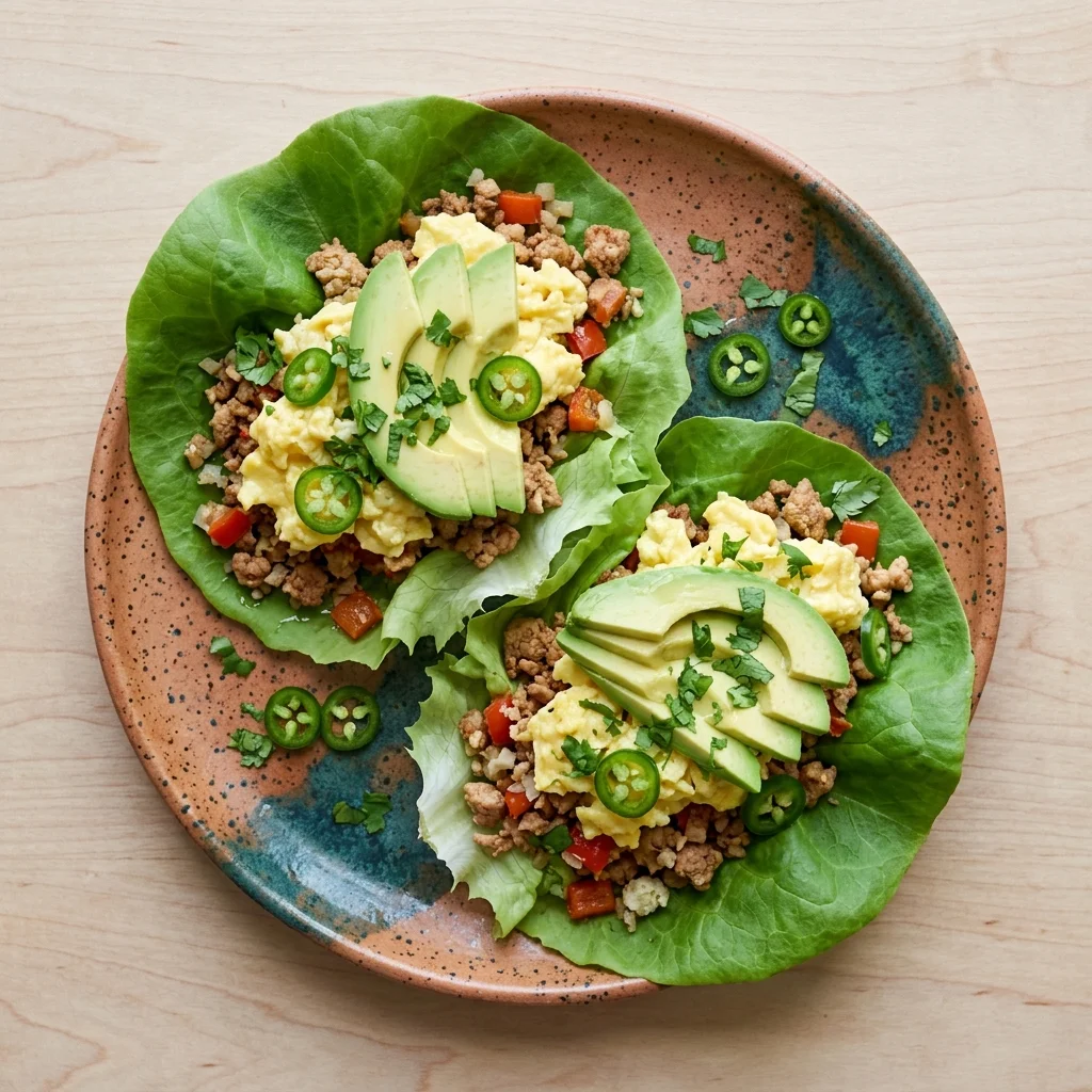 Paleo Lime Breakfast Burrito Lettuce Wraps