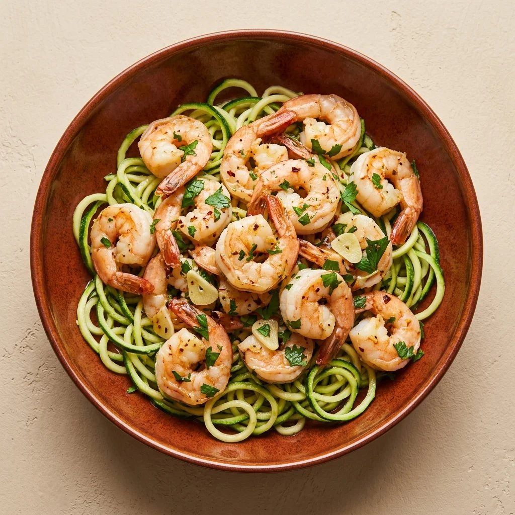 Paleo Shrimp Scampi over Zoodles