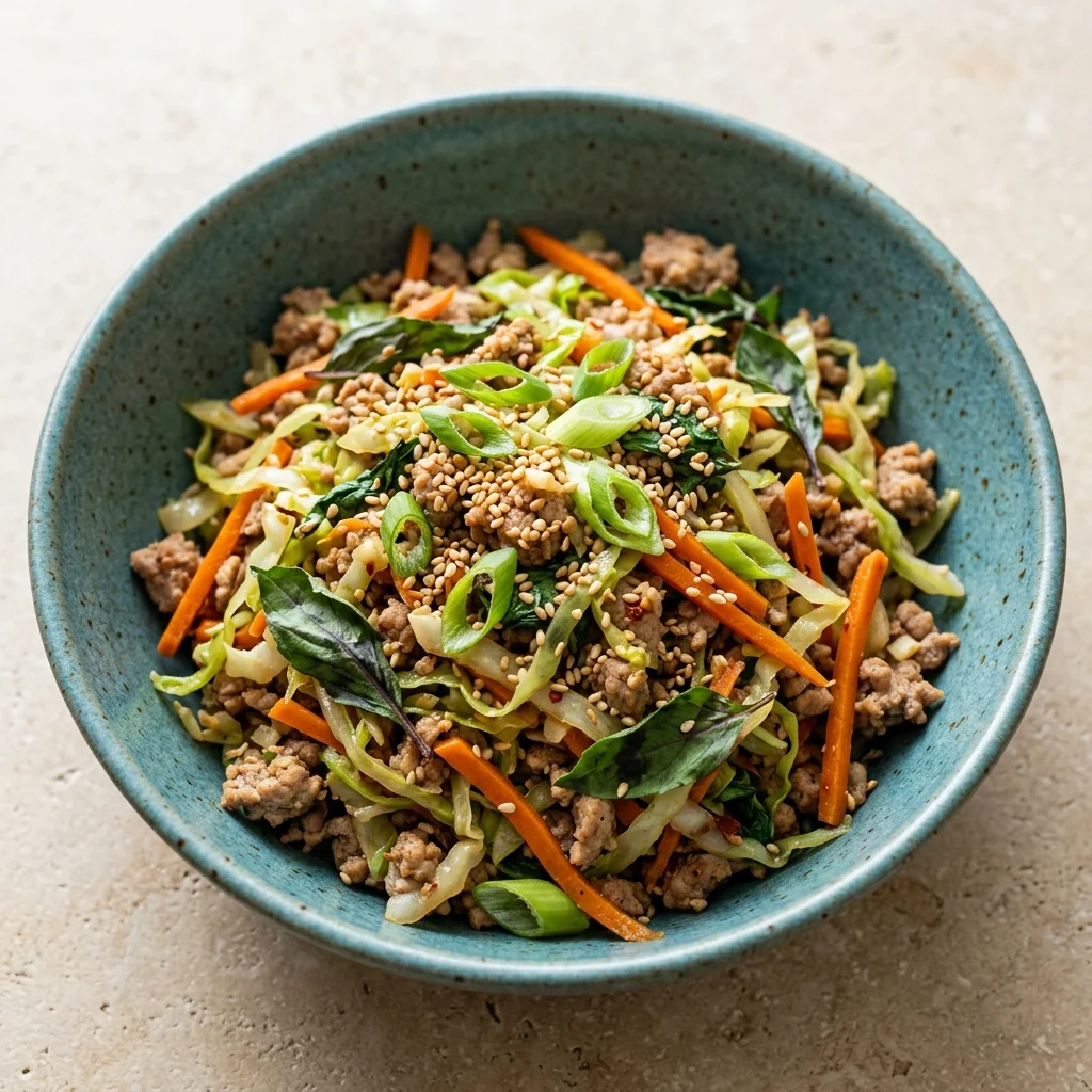 Paleo Thai Basil Egg Roll in a Bowl