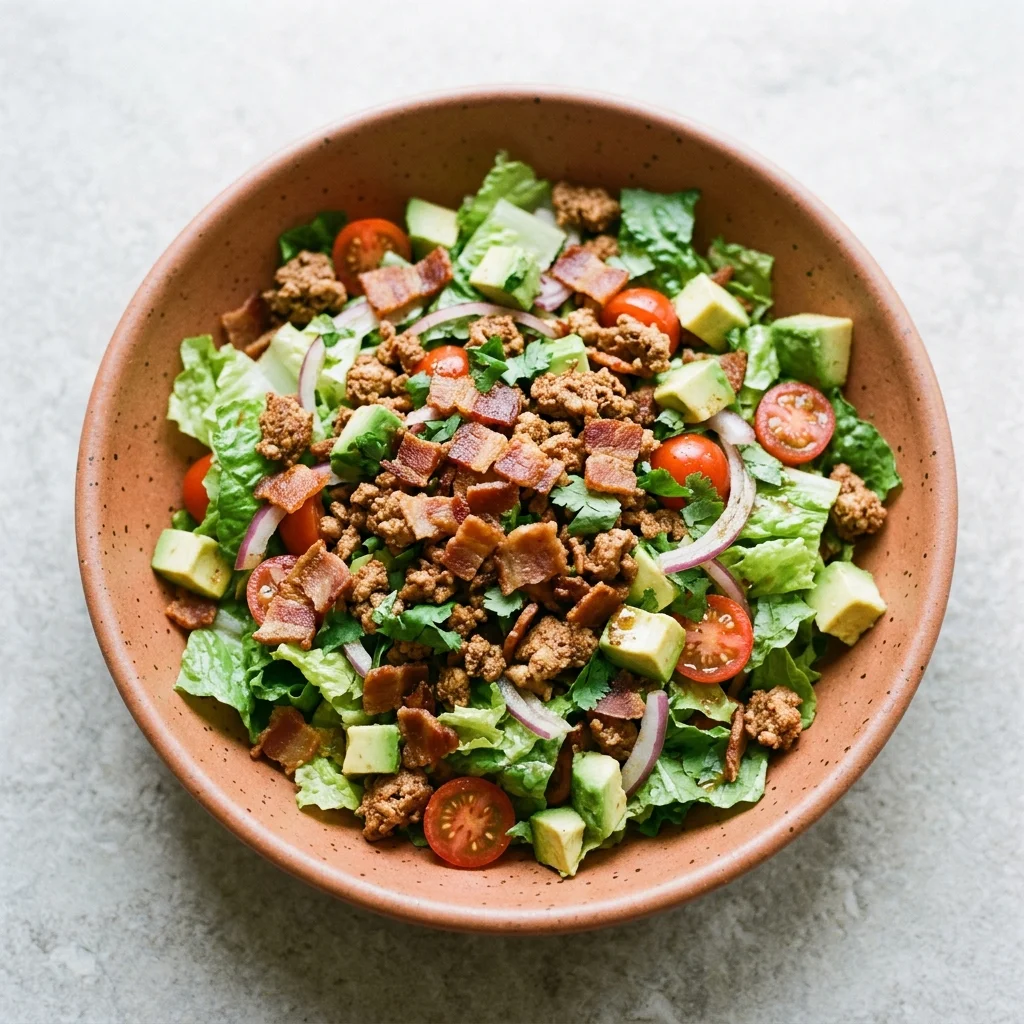 Paleo Crispy Bacon Turkey Taco Salad