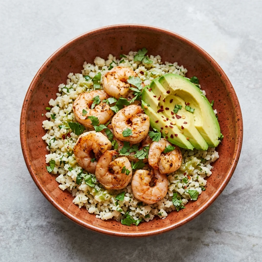 Whole30 Cilantro-Lime Shrimp Cauliflower Rice Bowls