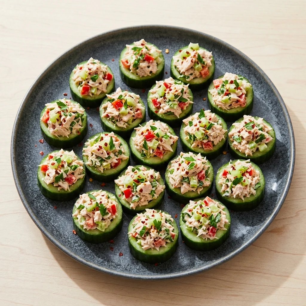 Whole30 Tuna Cucumber Scoops