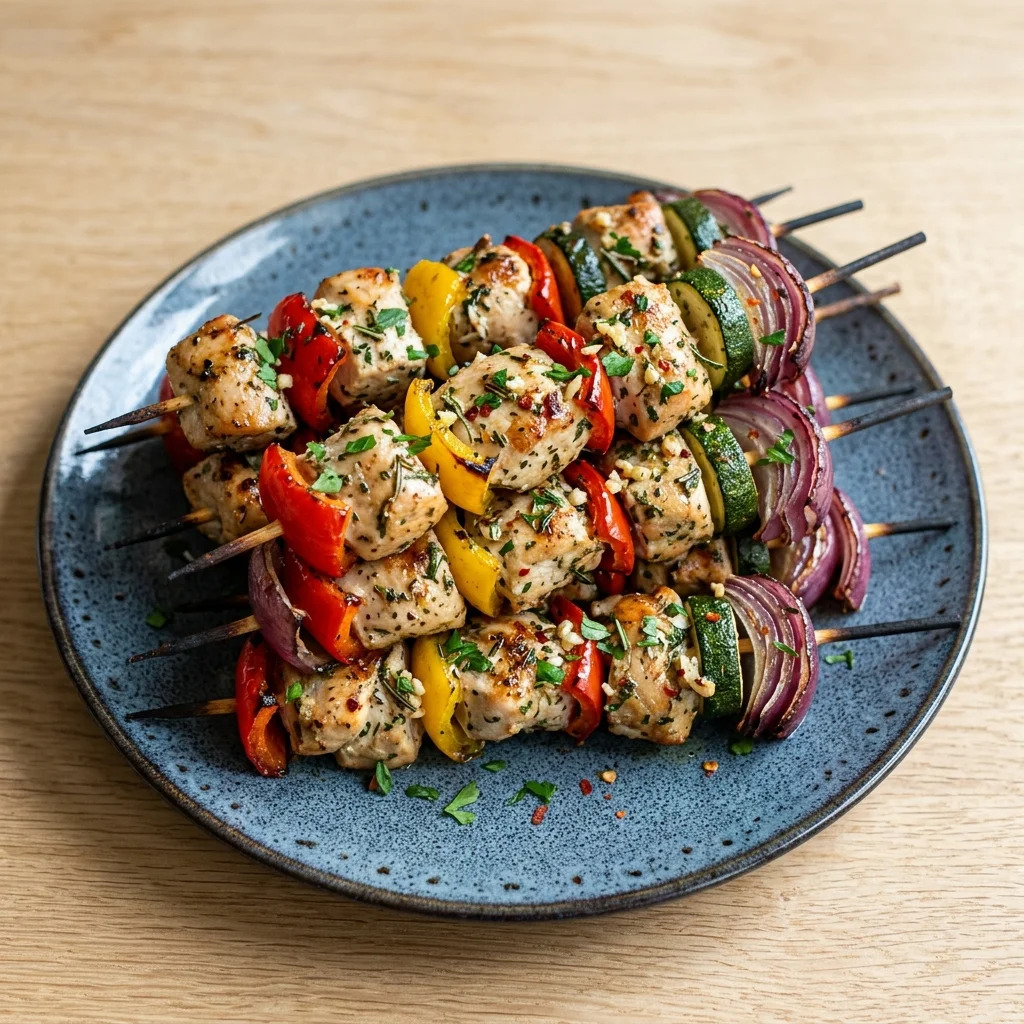 Easy Baked Garlic Herb Skewers