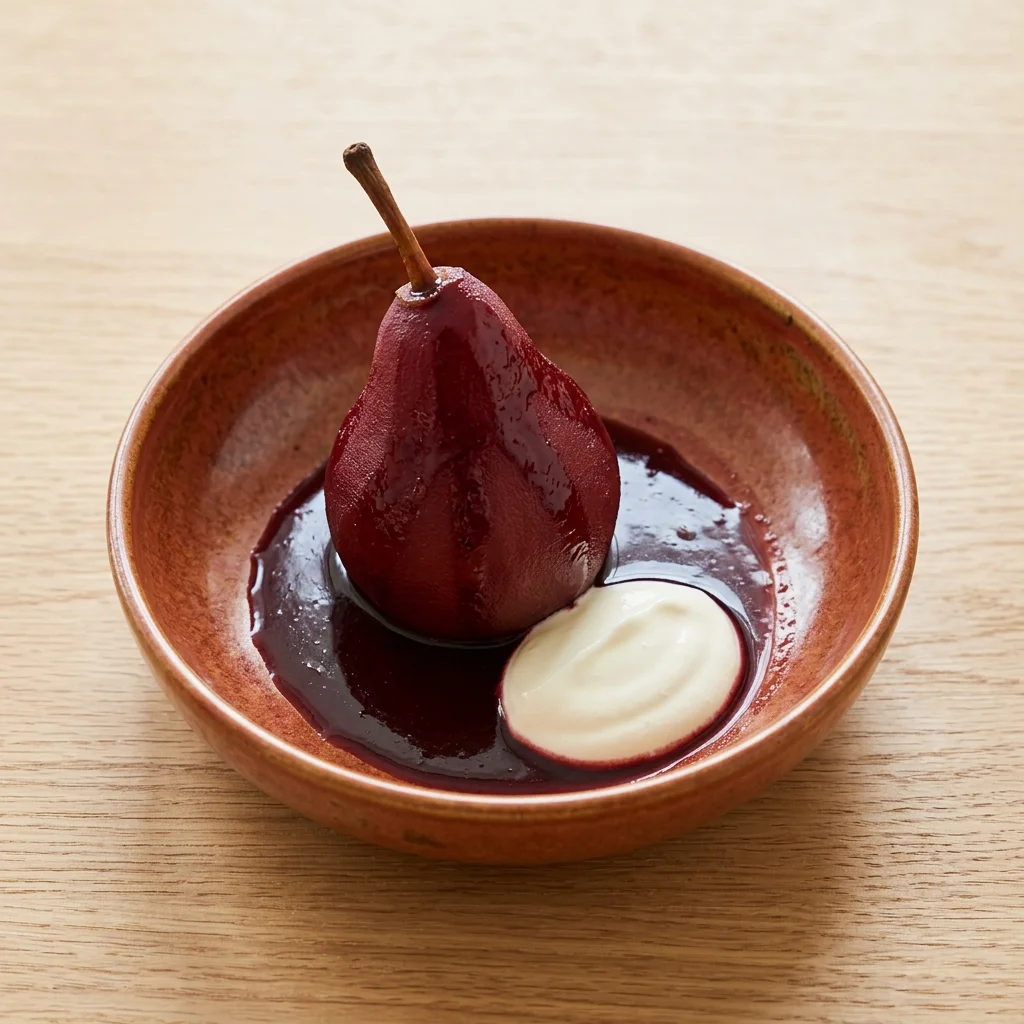 Classic Poached Pears in Red Wine