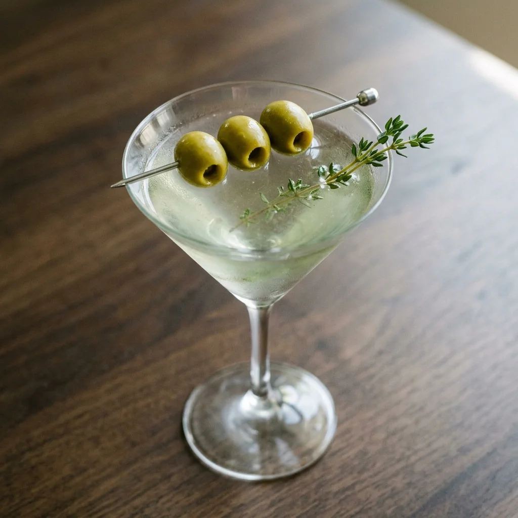 Herbal Dirty Martini with Fresh Herbs