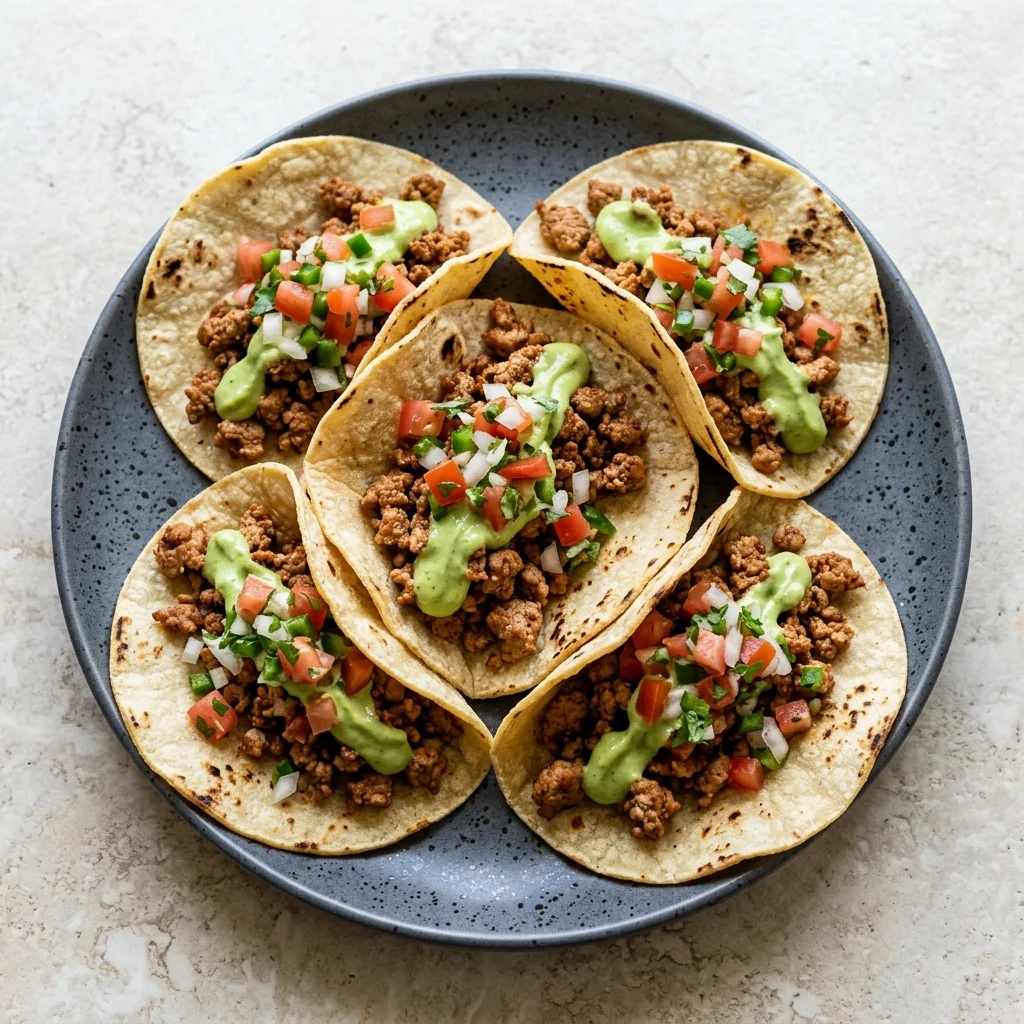 Avocado Crema Turkey Tacos with Fresh Pico