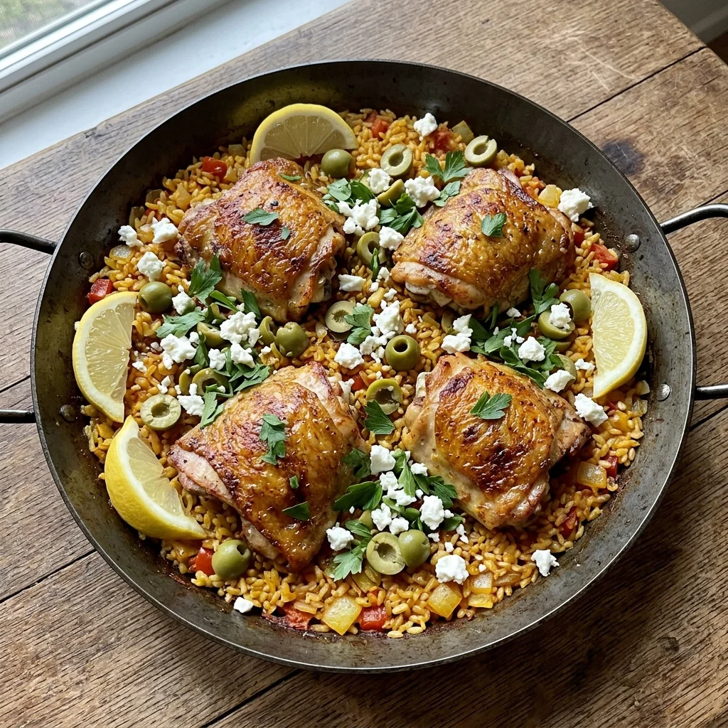Feta-Olive Chicken Paella