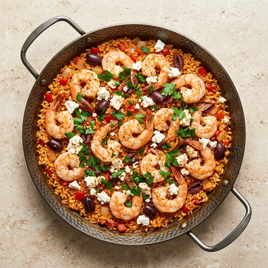 Feta-Olive Shrimp Paella