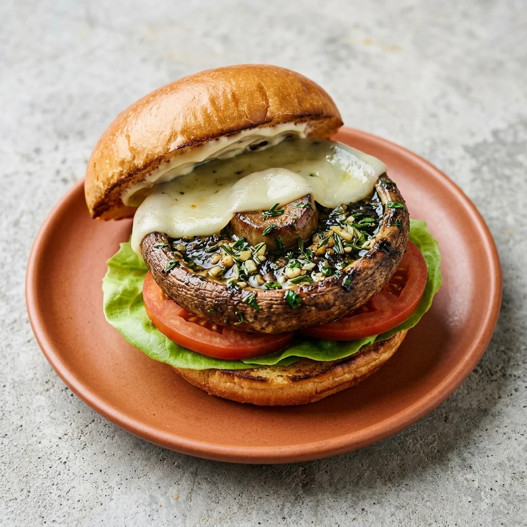Garlic Herb Mushroom Burgers with Lemon